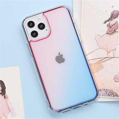 Ốp lưng iPhone 12/12 Pro Nhựa cứng viền dẻo Berty JM Hồng Xanh