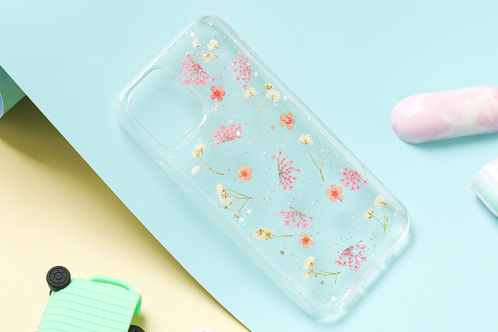 Ốp lưng iPhone 12/12 Pro Nhựa dẻo Dry Flower MEEKER CN1011 Hồng