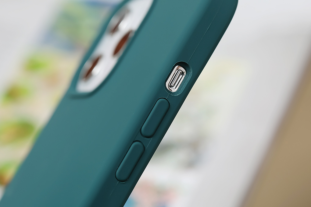 Ốp lưng iPhone 12 Pro Max Nhựa cứng viền dẻo Liquid Silicone Case COSANO Lục Lam