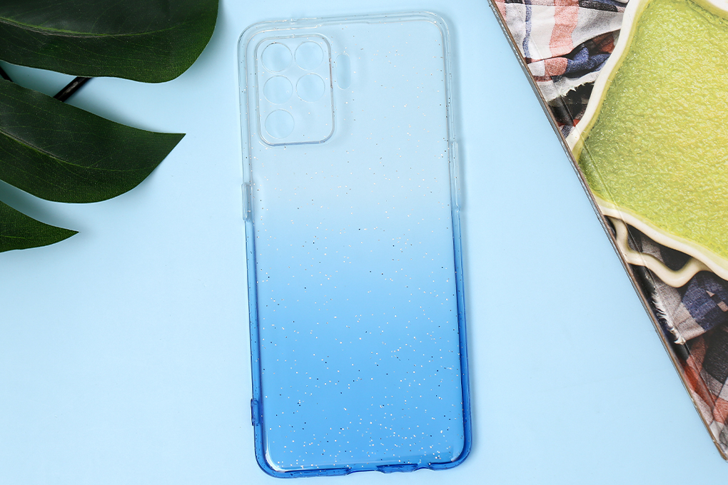 Ốp lưng OPPO A94 Nhựa dẻo Double Color TPU with Shining Powder COSANO Xanh