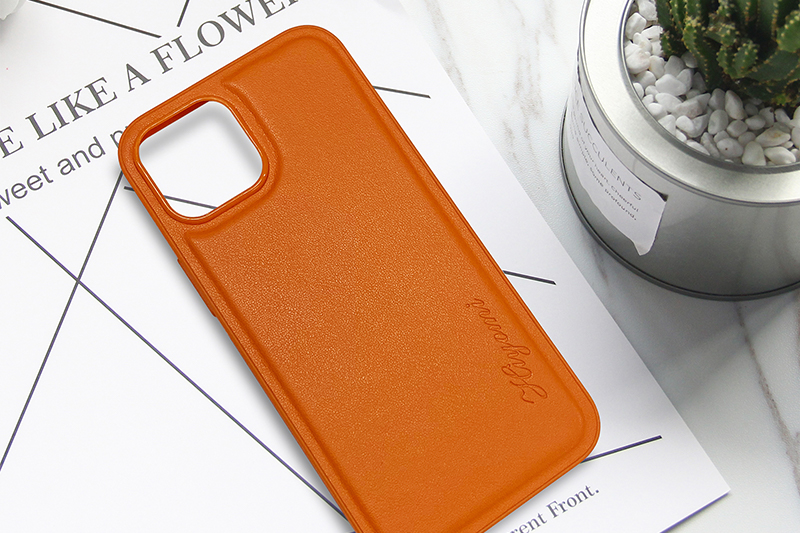 Ốp lưng iPhone 13 mini Nhựa dẻo Business Stylish PU Case COSANO Cam