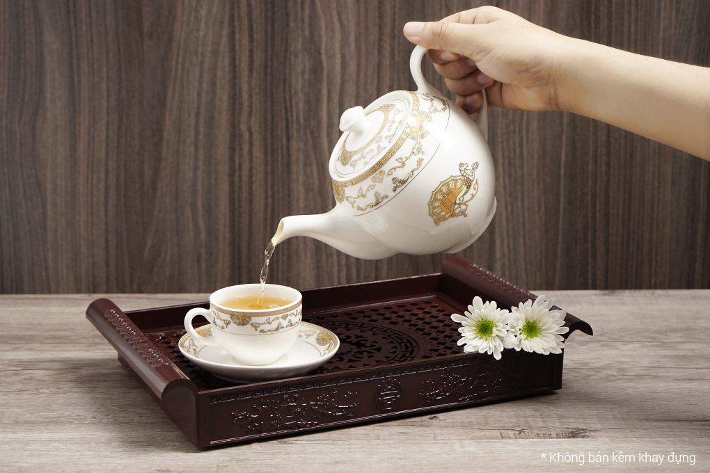 Bộ 14 món ấm trà sứ Minh Châu MC-BAT01