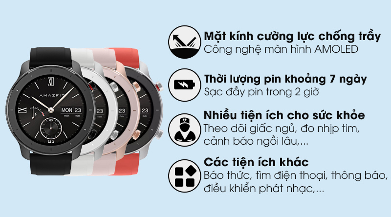 Đồng hồ thông minh Huami Amazfit GTR 42mm hồng