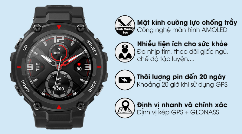 Đồng hồ thông minh Huami Amazfit T-Rex Đen
