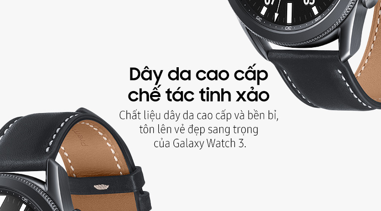 Samsung Galaxy Watch 3 45mm viền thép đen dây da