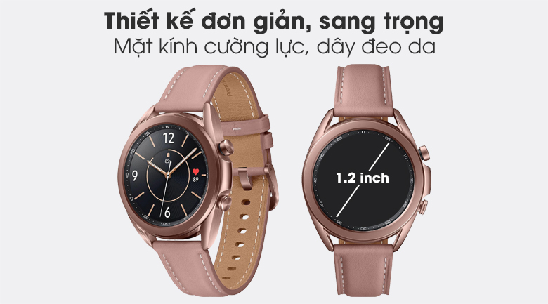 Samsung Galaxy Watch 3 41mm viền thép hồng dây da