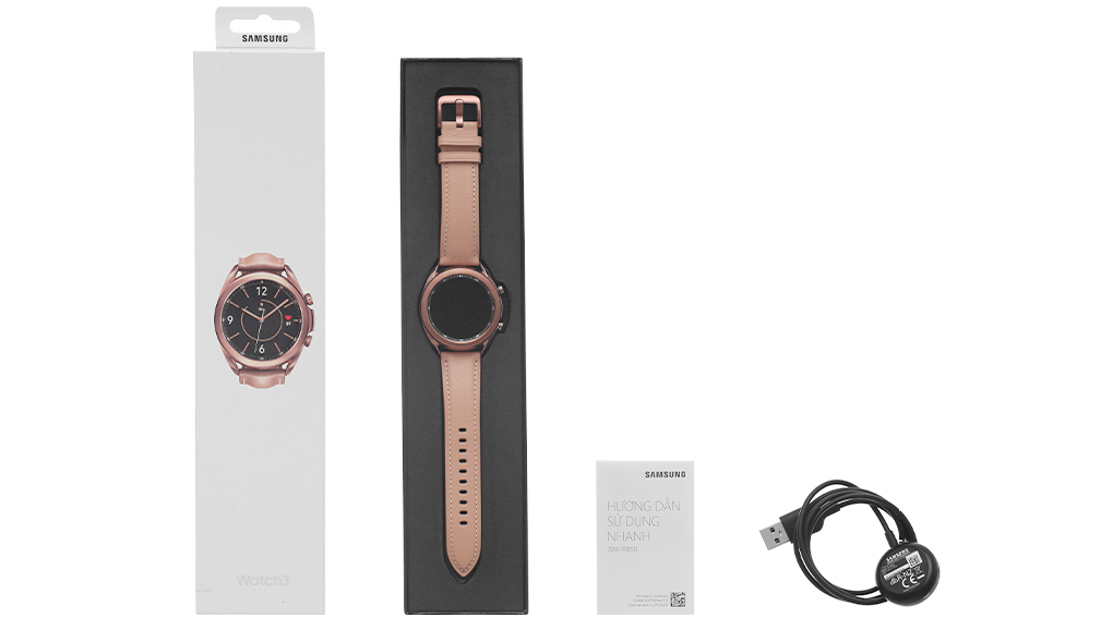 Samsung Galaxy Watch 3 41mm viền thép hồng dây da