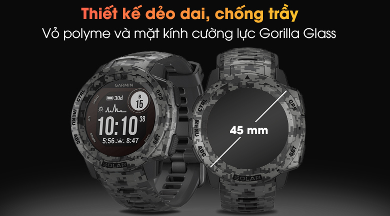 Đồng hồ thông minh Garmin Instinct Solar dây silicone camo