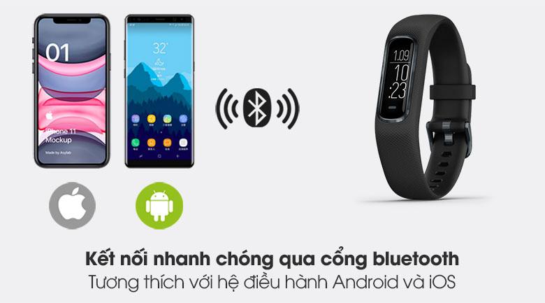 Vòng đeo tay thông minh Garmin Vivosmart 4 dây silicone
