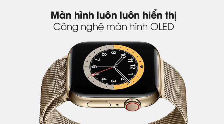 Apple Watch S6 LTE 40mm viền thép dây thép vàng