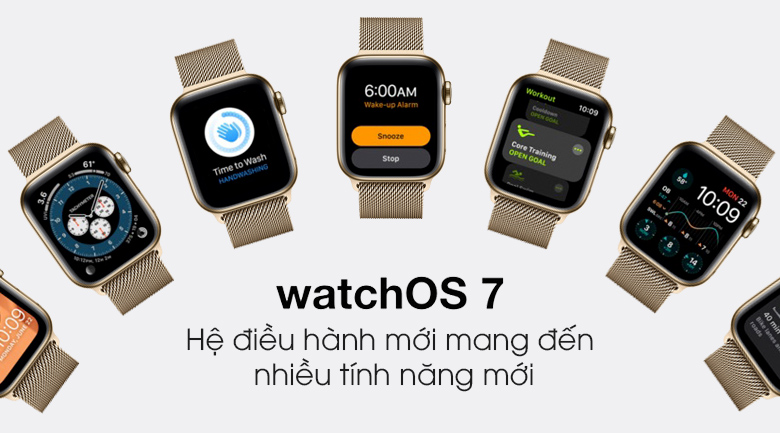 Apple Watch S6 LTE 40mm viền thép dây thép vàng