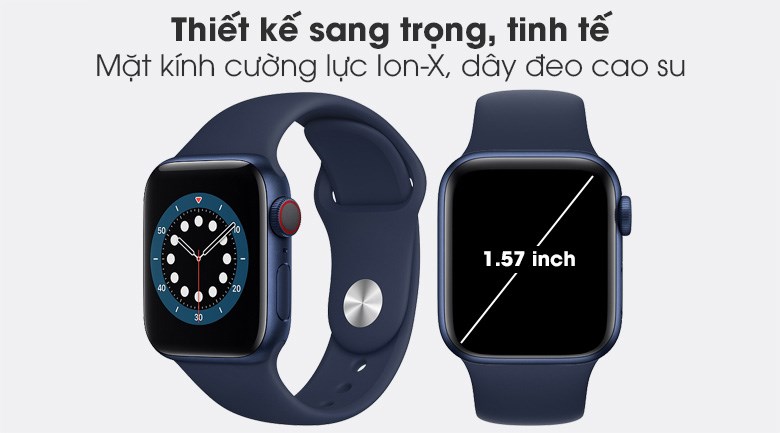 Apple Watch S6 LTE 40mm viền nhôm dây cao su xanh