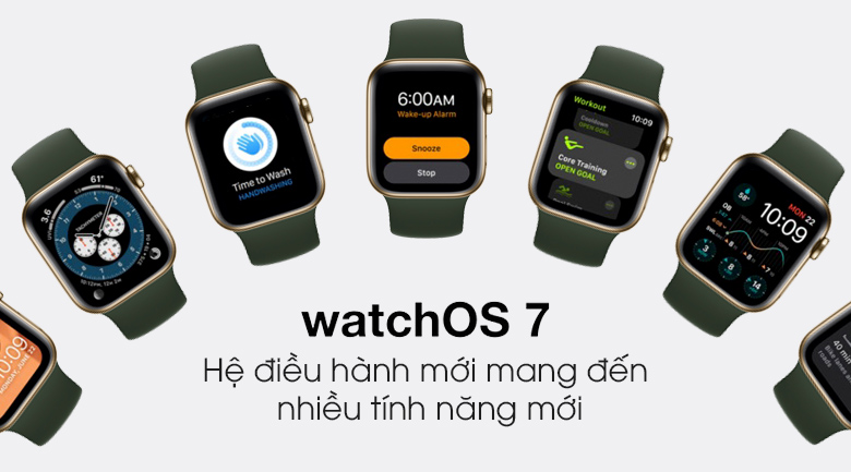 Apple Watch S6 LTE 40mm viền thép dây cao su xanh