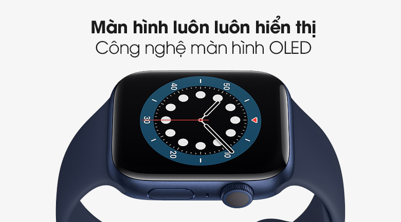 Apple Watch S6 44mm viền nhôm dây cao su xanh