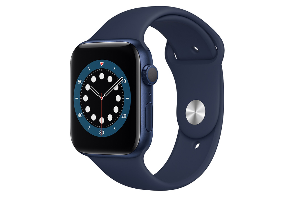 Apple Watch S6 44mm viền nhôm dây cao su xanh