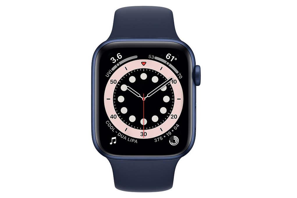 Mua apple Watch S6 44mm viền nhôm dây cao su xanh