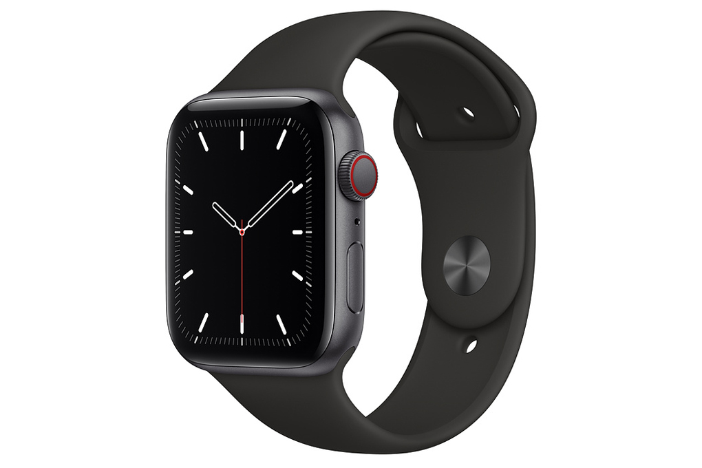 Apple Watch SE LTE 44mm viền nhôm dây cao su đen
