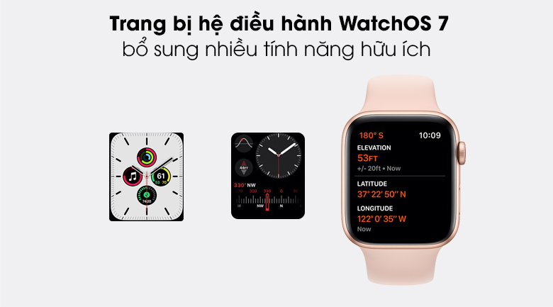 Apple Watch SE 40mm viền nhôm dây cao su đen