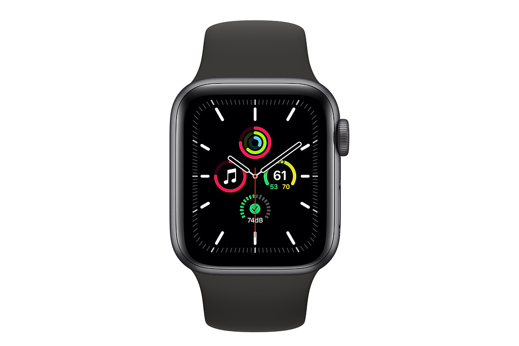 Apple Watch SE 40mm viền nhôm dây cao su đen chính hãng