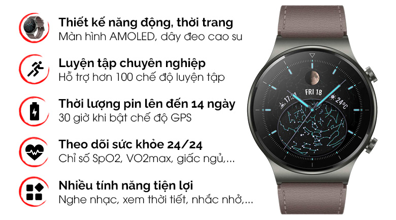Huawei Watch GT2 Pro 46mm dây da