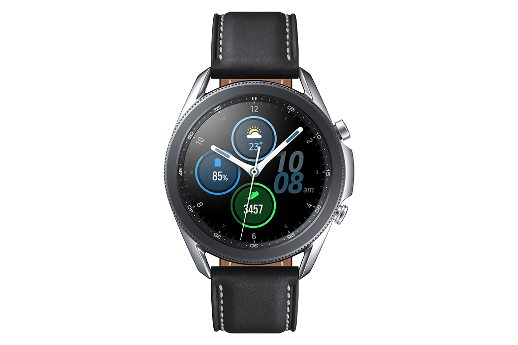 Samsung Galaxy Watch 3 45mm viền thép bạc dây da chính hãng
