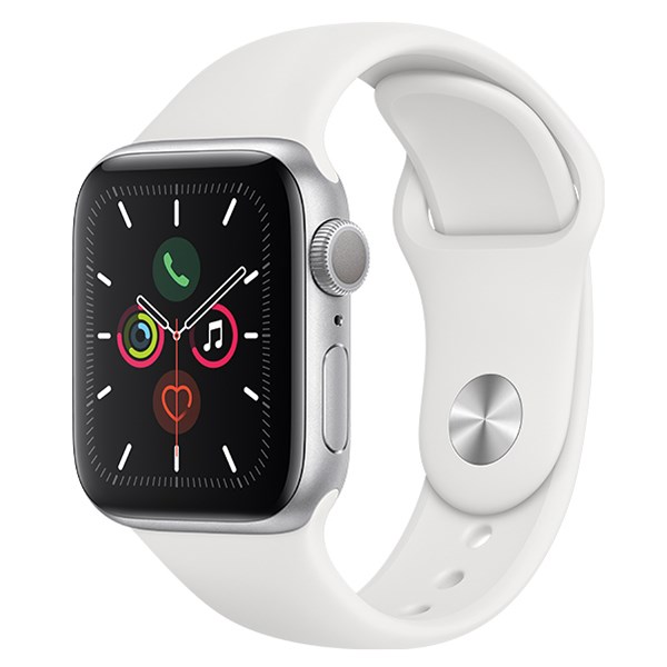 Apple Watch S5 44mm viền nhôm dây cao su trắng