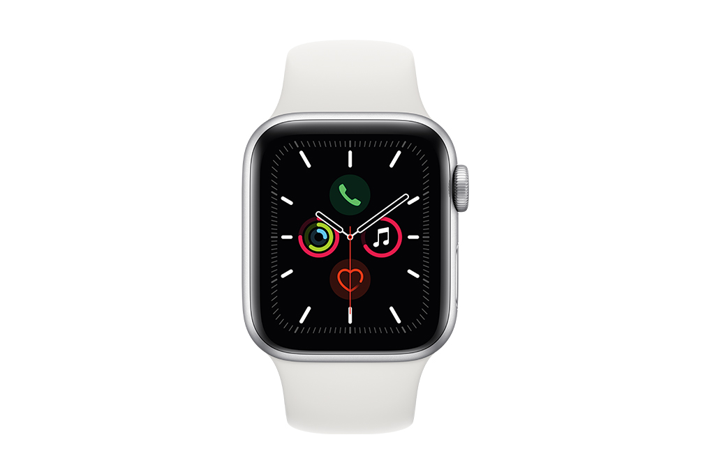 Mua apple Watch S5 44mm viền nhôm dây cao su trắng