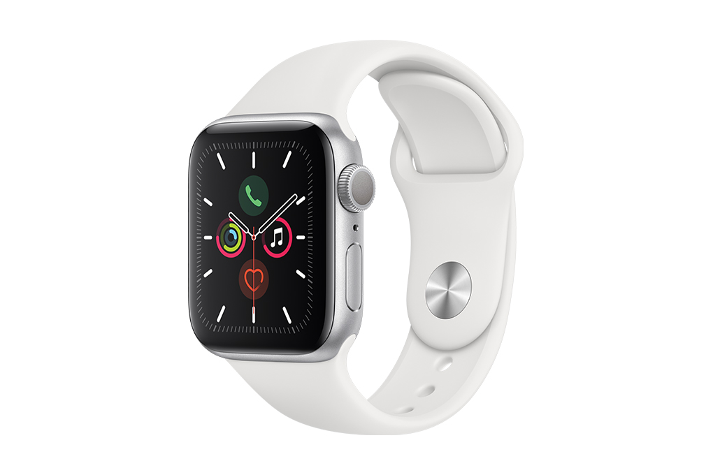 Apple Watch S5 44mm viền nhôm dây cao su trắng