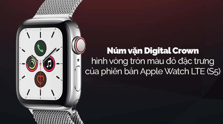 Apple Watch S5 LTE 44mm viền thép dây thép bạc