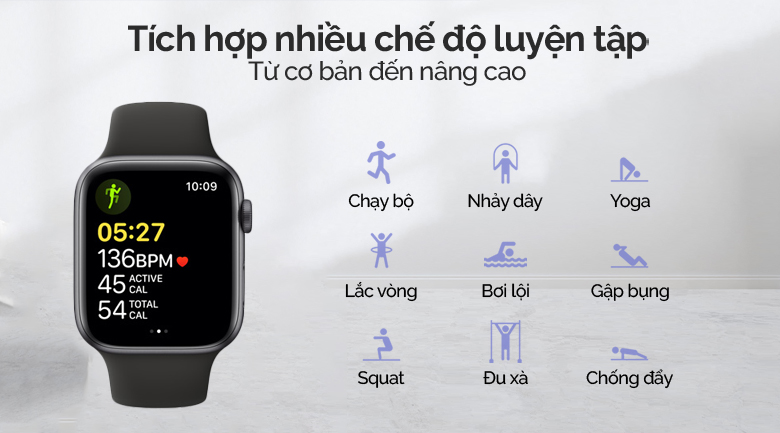 Apple Watch SE LTE 40mm viền nhôm dây cao su đen