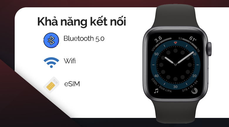 Apple Watch SE LTE 40mm viền nhôm dây cao su đen