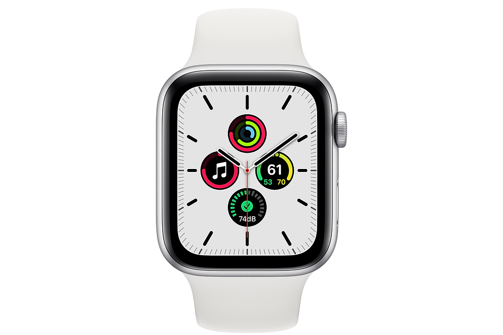 Mua apple Watch SE LTE 44mm viền nhôm dây cao su trắng