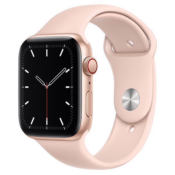 Apple Watch SE LTE 44mm viền nhôm dây cao su hồng
