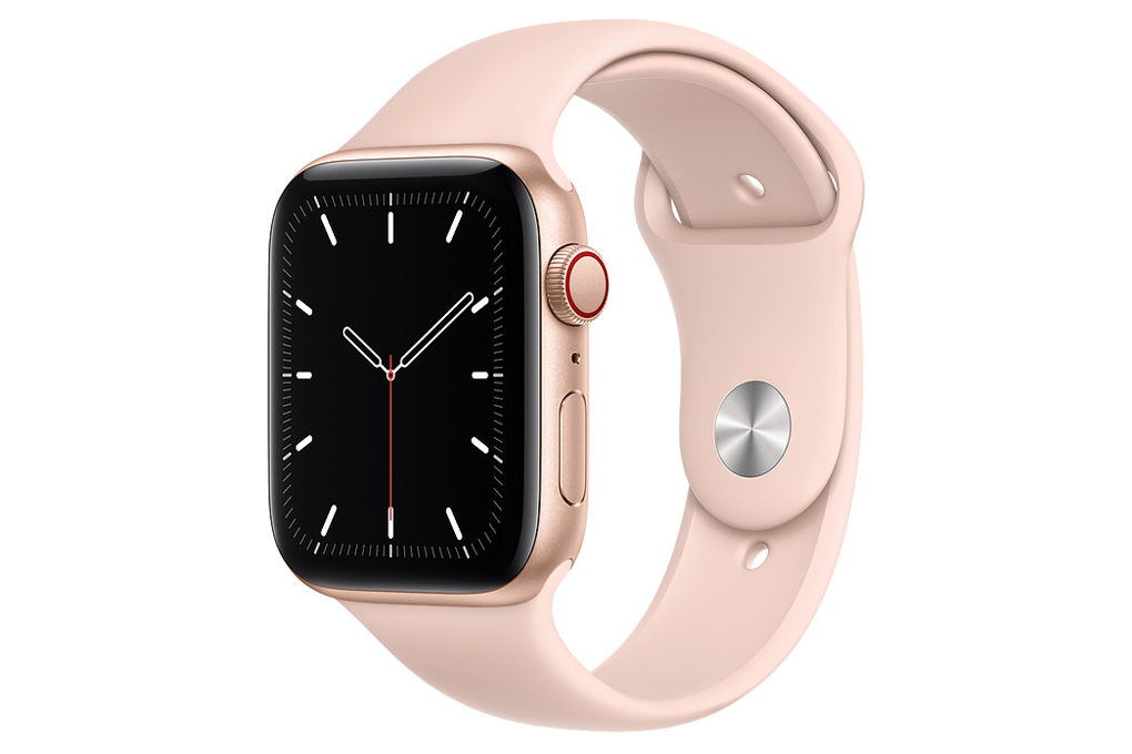 Apple Watch SE LTE 44mm viền nhôm dây cao su hồng