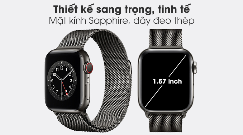 Apple Watch S6 LTE 40mm viền thép dây thép đen