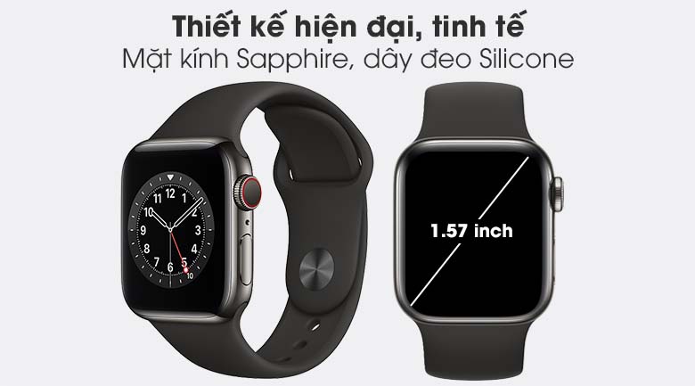Apple Watch S6 LTE 40mm viền thép dây cao su