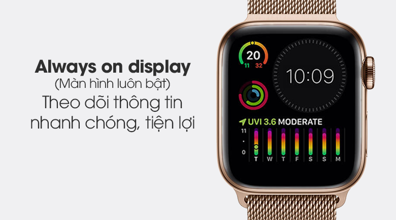 Apple Watch S5 LTE 40mm viền thép dây thép vàng