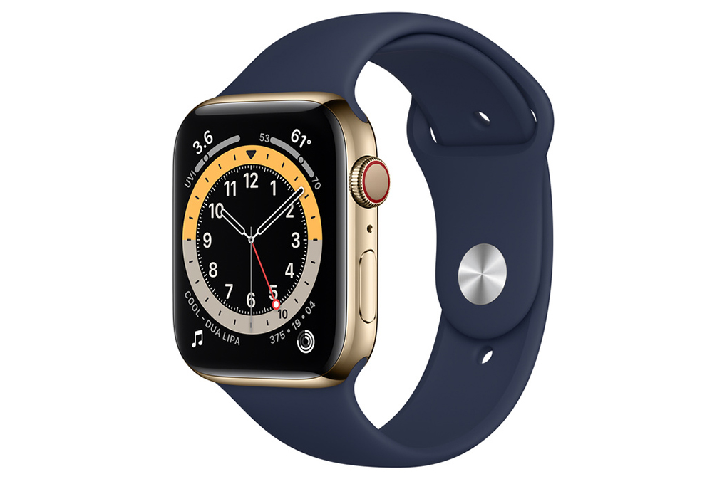 Apple Watch S6 LTE 40mm viền thép dây cao su xanh dương chính hãng