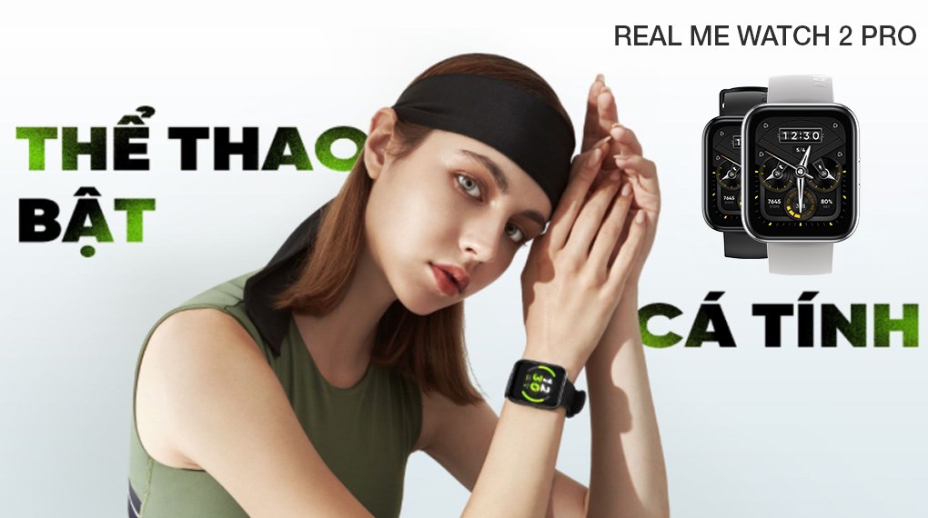 Mua đồng hồ thông minh Realme Watch 2 pro dây silicone bạc