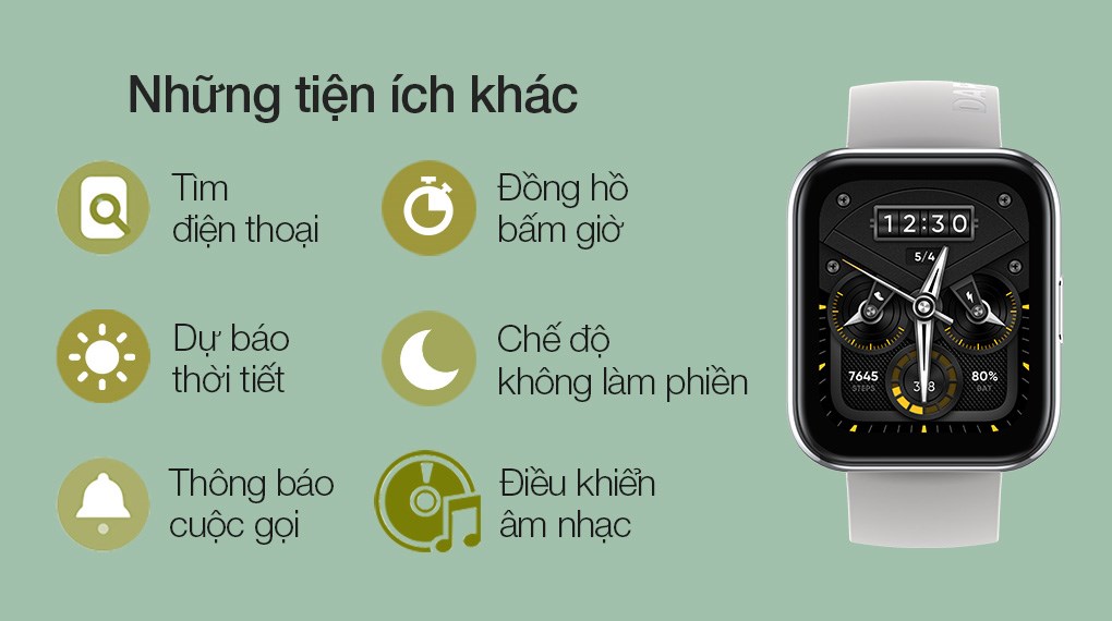 Đồng hồ thông minh Realme Watch 2 pro dây silicone bạc