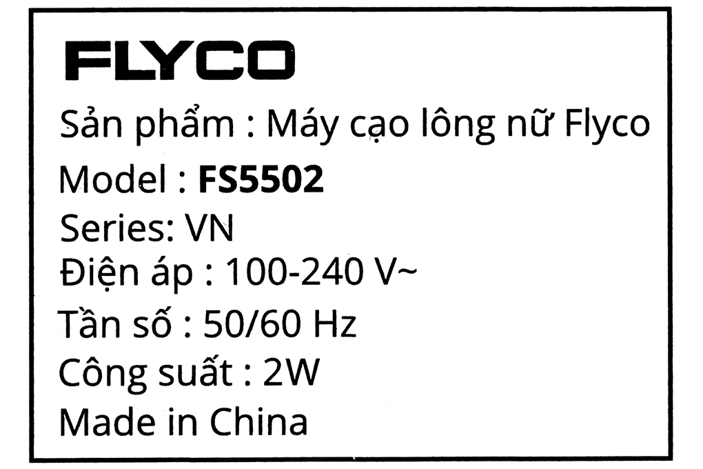 Máy cạo lông nữ Flyco FS5502