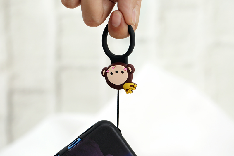 Bộ 2 móc điện thoại nhựa dẻo OSMIA CK-CRS2 Gấu Khỉ Đen
