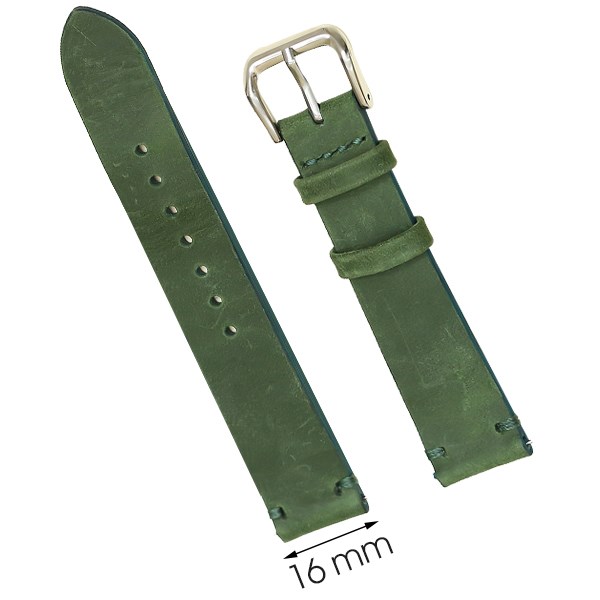 Dây da đồng hồ size 16 mm xanh lá cây SAM1K5