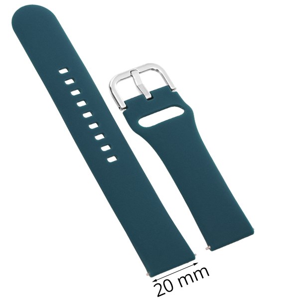 Dây silicone đồng hồ Samsung/Huawei/khác 20 mm xanh M04-01-20
