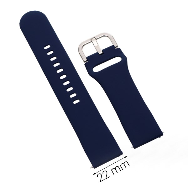 Dây silicone đồng hồ Samsung/Huawei/khác 22 mm xanh M04-02-22