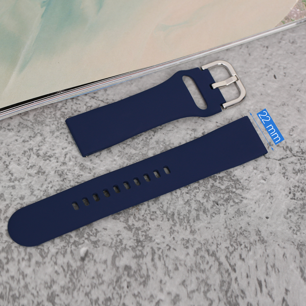 Dây silicone đồng hồ Samsung/Huawei/khác 22 mm xanh M04-02-22