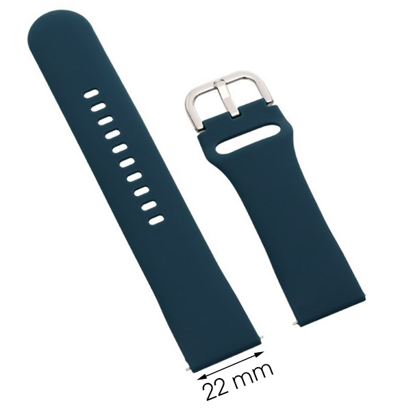 Dây silicone đồng hồ Samsung/Huawei/khác 22 mm xanh M04-03-22
