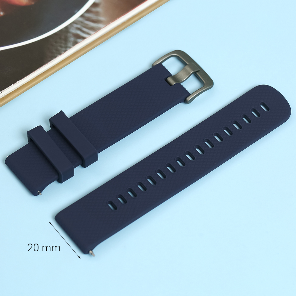 Dây silicone đồng hồ Samsung/Huawei/khác 20mm xanh dương RZ-JM20