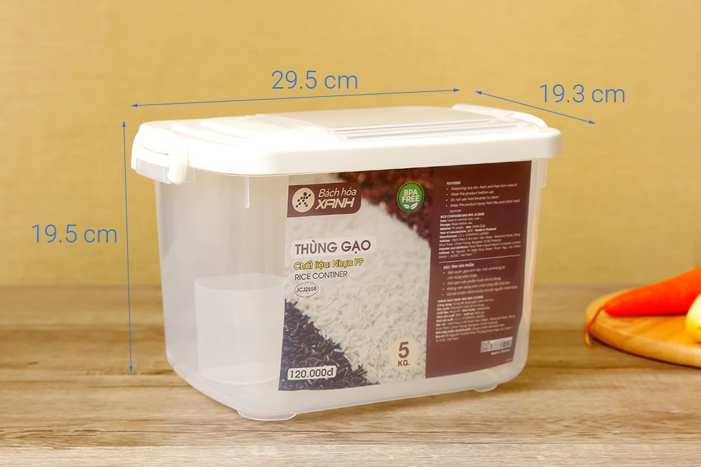 Thùng đựng gạo nhựa DMGK JCJ2558 5 kg