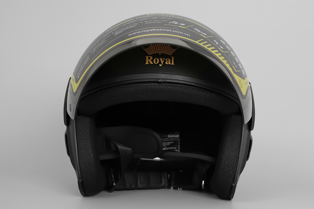 Mũ 3/4 size XL Royal M01K đen